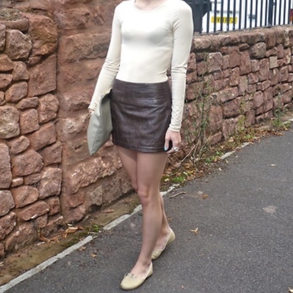 abercrombie leather skirt